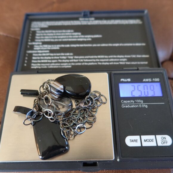 Black onyx beads and sterling silver Sherzada necklace pendant up to 18.25" - Picture 10 of 13